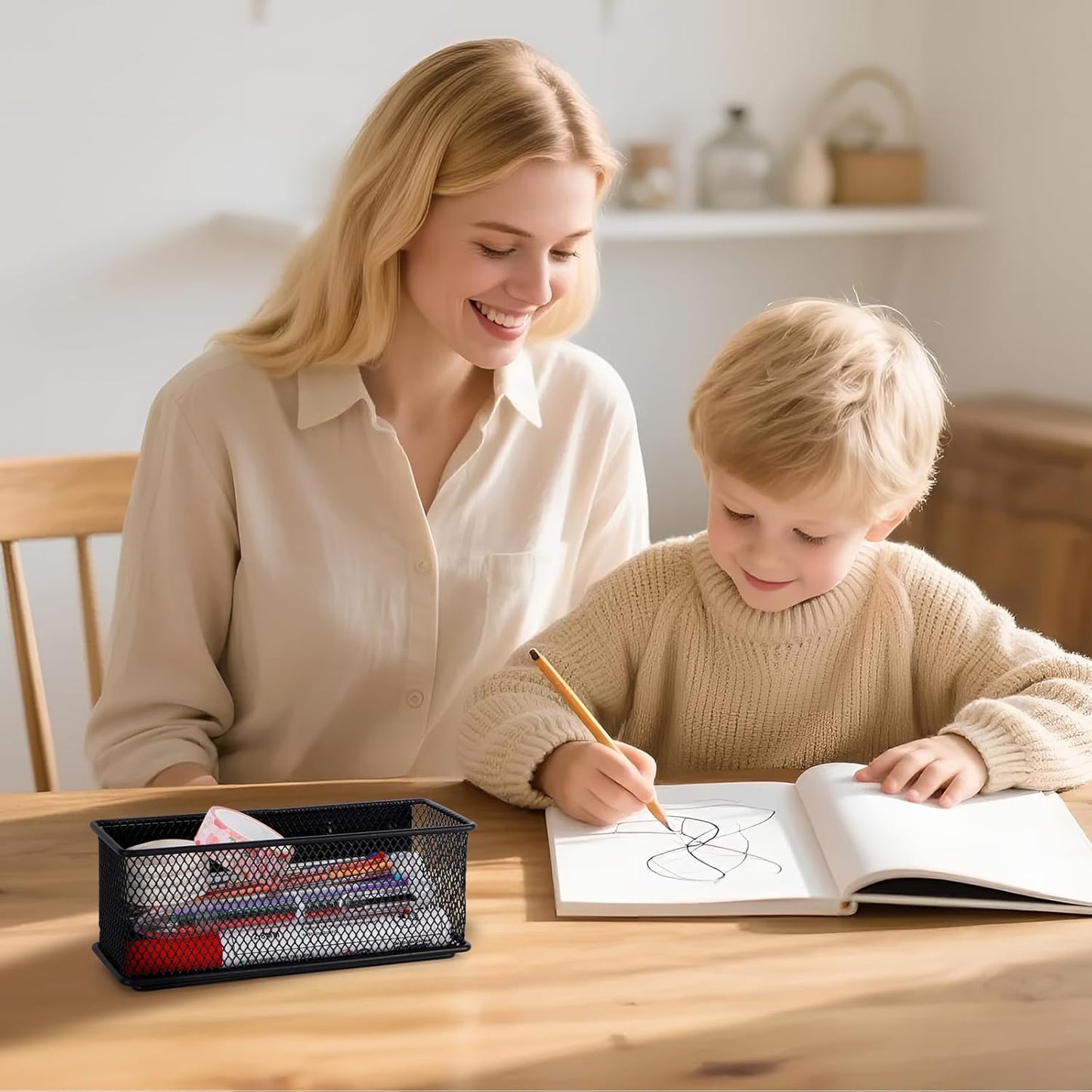 6.29'' × 2.28'' × 2.48 Black Magnetic Basket for Refrigerator Magnetic Organizer Holder Locker Organizer for Home Office Accessories Magnetic Basket for Whiteboard,Set of 4