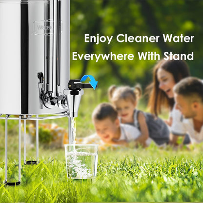 Waterdrop Water Filter Stainless Steel Stand, with Rubberized Non-Skid Feet, Replacement for Berkey® Water Filter System, King Tank Gravity-fed Water Filter System