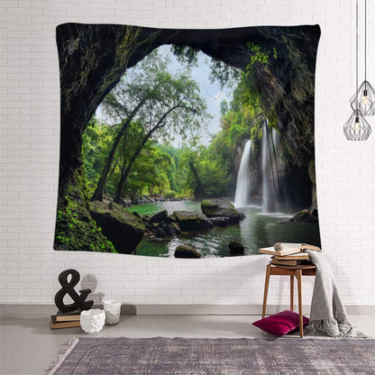 Llamazing Forest Tapestry - Home Decor Landscape for Living Room & Bedroom - Magic Tapestry Curtain (Waterfall, 90.5''L70.8''W) XGXL