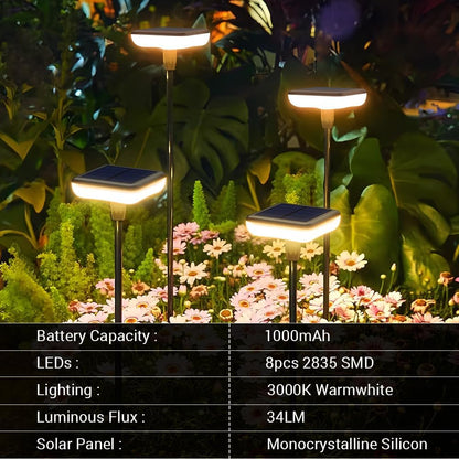 Solar Pathway Lights Outdoor 6 Pack Solar Powered Garden Lights 12H Long Lasting Auto On/Off Solar Swaying Light IP65 Waterproof for Planter Flowers Landscape Lighting Decoration Warm White