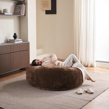 4FT Large Bean Bag Chairs,Big Adult Size Memory Foam Beanbags with Filler Included,Machine Washable Corduroy Cover,Soft Plush Gaming Bing Bag Puff Chair for Dorm, Living Room & Bedroom (Coffee Color)