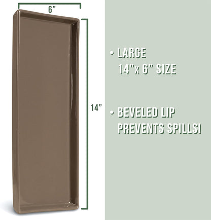 Home Beets Neutral Colored Ceramic Serving Platters (14 x 6 Inch Rectangle Plates) Serving Dishes for Entertaining, Food, Appetizers, Desserts, Cheese Board, Charcuterie, Sushi - Set of 4 Party Trays