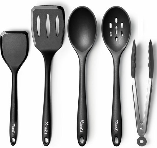 Silicone Cooking Utensils Set, Heat Resistant and large Non Stick Spatulas & Spoons for Kitchen