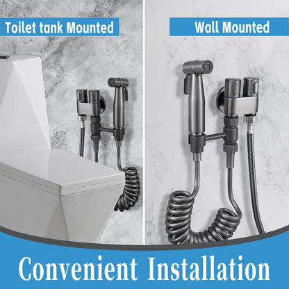 MLD Handheld Toilet Bidet Sprayer, Toilet Faucet Handheld Bidet Sprayers, Hand Shower Toilet Hose Sprayer Attachment for Water Spray and Cloth Diaper Wash (Grey)