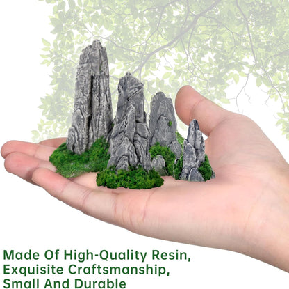 Mini Zen Garden Mountain Decor, Zen Garden Terrarium Accessories Decor Outdoor, Bonsai Figurines Decor Accessories