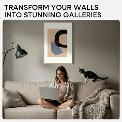 Homeforia A1 Poster Frame Gold, High End Metal 23.4 x 33.1 inches Large Picture Frames with Mat 16.5 x 23.4 for Photo, A1 Size Frames Matted to A2 Print, 23.4x33.1 Thin Frame, Tempered Glass, Set of 1