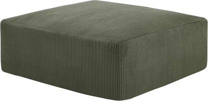 40" Square Stuffed Ottoman Pouf for Sofa Couch, Corduroy Poufs with Foam Chunk Filling, Furry & Fluffy Foot Stool Movable Ottoman. 40 * 40 Floor Poufs Foot Rest for Living Room, Green