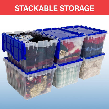 Akro-Mils KeepBox 12 Gallon Storage Container, Nesting and Stackable Plastic Storage Box with Lid