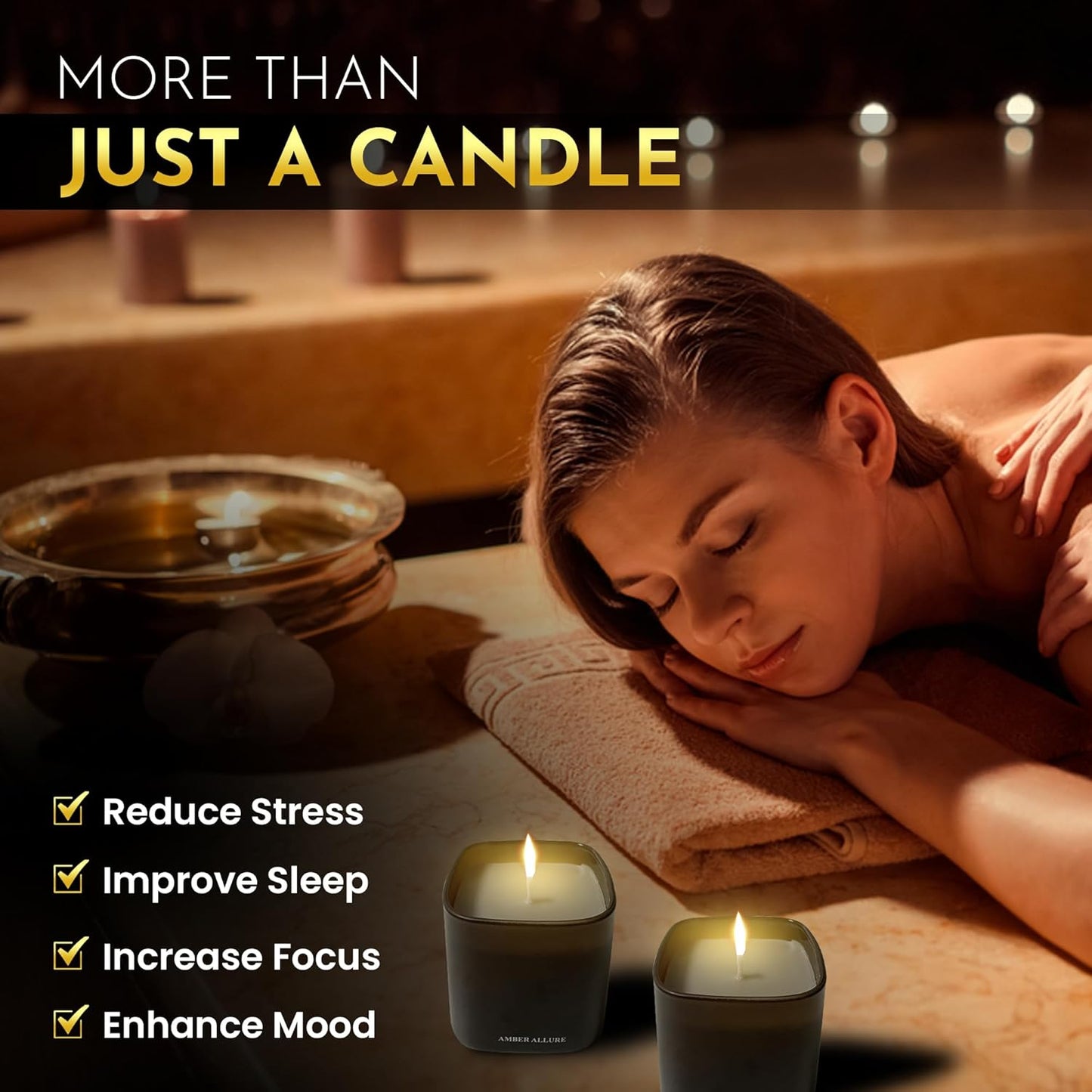 Candle Gift Set ??3 Scented Soy Candles, Clean Burn 50+ Hrs ??Flower-Inspired Scents: Amber, Red Tea Wood, Champagne ??Bulk Set for Women Giftset, 9.8oz Each, Gift Idea for Women, Home Decor, Birthday