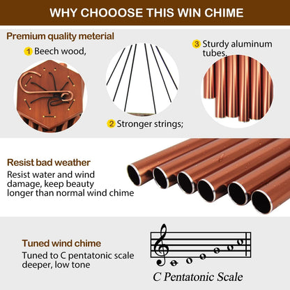 ASTARIN Wind Chimes Outdoor Large Deep Tone, Large Windchimes for Outside with 6 Tubes Tuned Relaxing Melody,Memorial Wind Chimes for Mom Dad,Sympathy Gifts, 36"