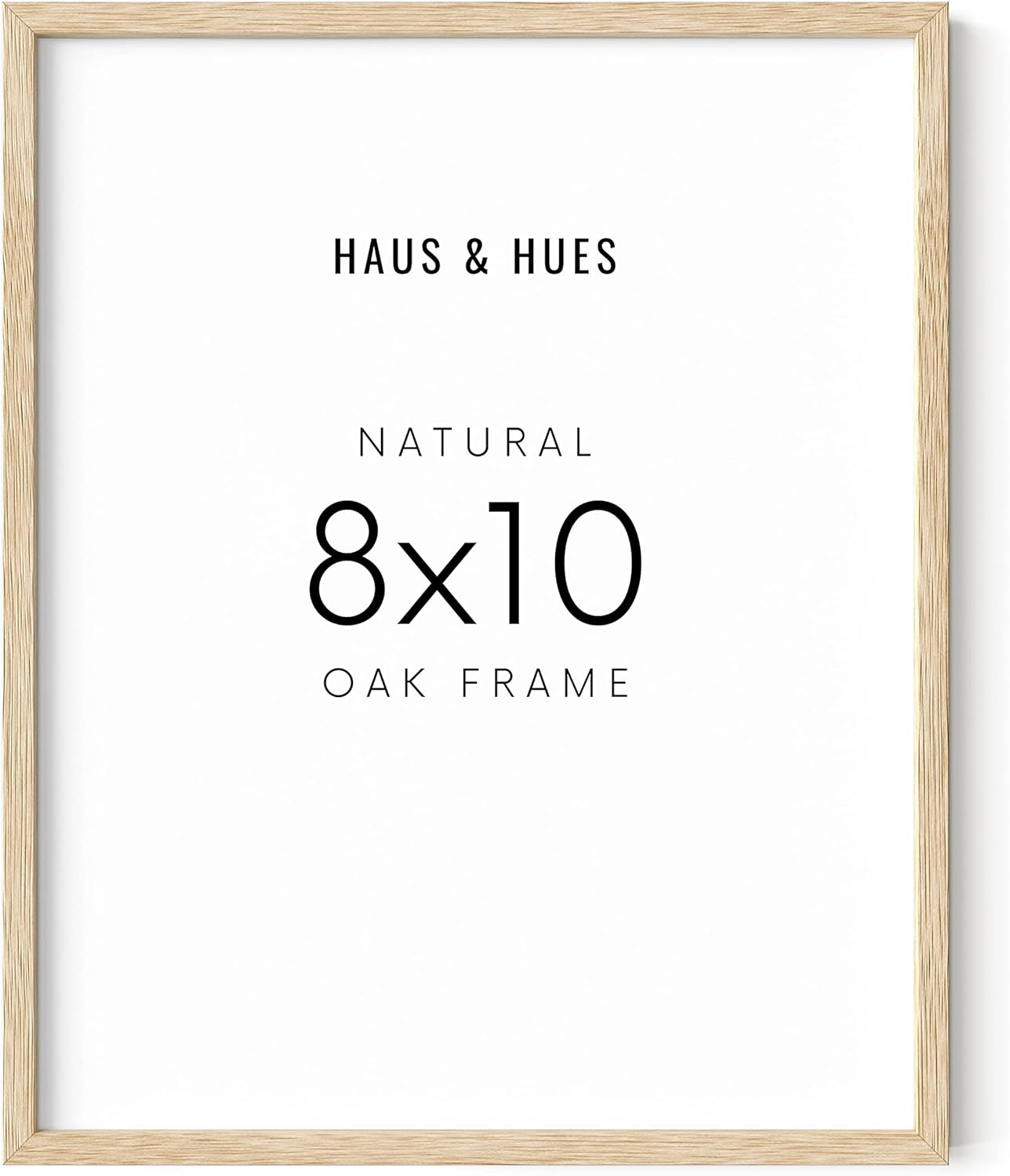 HAUS AND HUES Beige Oak Wood 8x10 Picture Frame - Modern Wood Wall Art Display - Lightweight 8x10 Frame for Art Prints, Photos, Posters - Ready-to-Hang Vertically & Horizontally