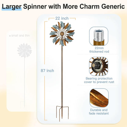Solar Wind Spinners 87 Inch Extra Large Metal for Yard, Garden Decor Yard Art Windmills for Outdoor