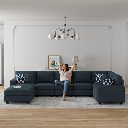L Lengend Vansen Modular Sectional Sofa U Shaped Couch with Ottoman Modern Reversible Corner Sectional Couch for Living Room (Charcoal, U Shaped Sofa-5)