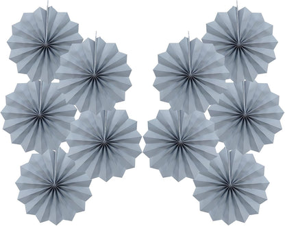 Gray Party Decorations,Wedding Decorations for Party Events Accessories,Anniversary Decorations,Birthday Decorations for Men,8in Hanging Paper Fans 30 Color DIY Set(Gray)