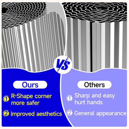 Corrugated Garden Edging,10"×20Ft Galvanized Steel Landscape Edging & Lawn Edging Border,Metal Garden Border for Flower Beds,Garden,Lawn,Raised Beds & Tree Surrounds(Silver)