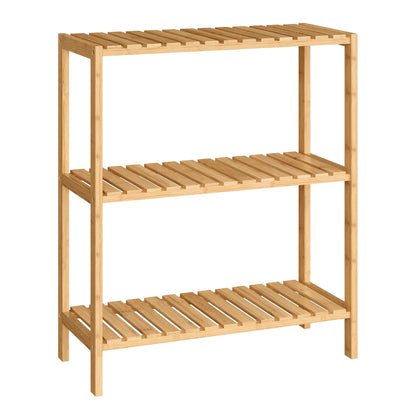 SONGMICS 3-Tier Bamboo Shelf, Freestanding Bathroom Storage Rack
