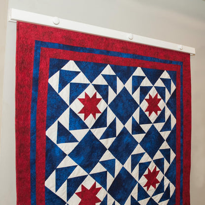 RRD Quilt Hanger for Wall for Display (48") Amish Made Wooden Quilt Rack Wall Mount - Rustic Tapestry Quilt Wall Hangers (Maple Wood, White Paint, 48" Long)