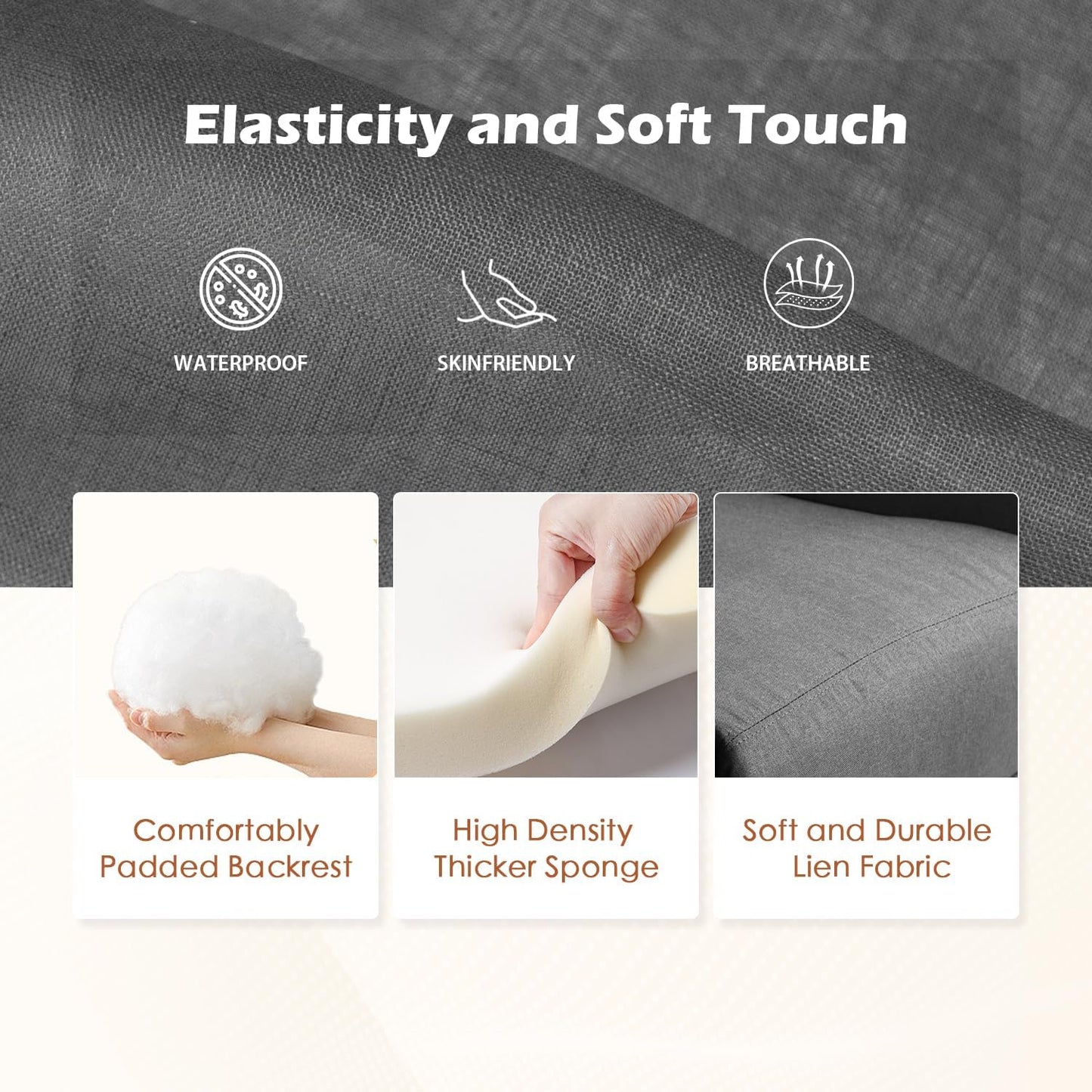 BestMassage | Recliner Chair | No Massage Function | Textile Grey | with Lumbar Support, Adjustable Push Back, Wide Armrests, Footrest & Padded Seat | Easy Assembly | for Living Room, Home Theatre