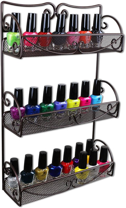 Deco Brothers 3 Tier Wall Mounted Hanging Spice Rack, Bronze