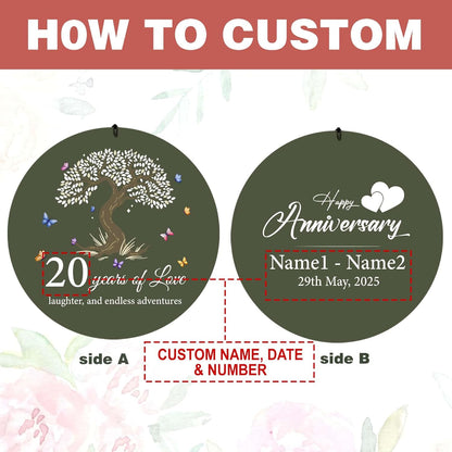 ASTARIN 20th Wind Chimes for Couple, Personalized Wind Chimes for Anniversary, Couple Gifts for Keepsake, Deep Tone Windchime Romantic Gift for Women Men