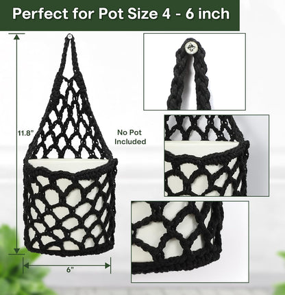 2PK Wall Planters for Indoor Plants, Macrame Plant Hanger | Wall Planter, Plant Hanger, Hanging Planter (2PK, for 6 inch Pot)