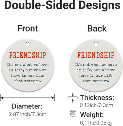 Friendship Gifts for Women, Best Friend, Funny, Work Besties, Sister, Friend Ornaments for Women, Ceramic Christmas Ornaments (Friendship 2)
