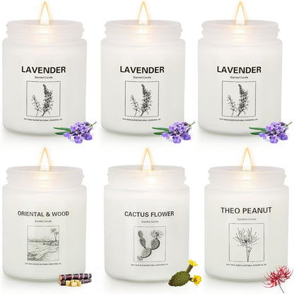 Candles for Home Scented,Lavender Candle Gifts Set,Made with Natural Soy Wax & Essential Oils, 6 Pack 42 Oz Candles Gifts for Women, Ideal for Birthday, Valentine's Day, Thanksgiving