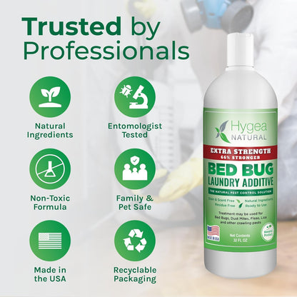 Extra Strength Lice & Bed Bug Laundry Additive - Gentle, Odorless, and Stain-Free Liquid Laundry Treatment - Child and Pet Friendly - Laundry at Any Water Temperature (1 Gallon)