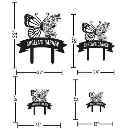 Personalized Metal Garden Sign with Stake, Custom Garden Decor for Outdoor, Custom Family Name Sign, Patio Decorations, Lawn Art, Farmhouse Decorative, Housewarming Gift (CstmDesign7)