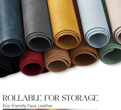 MOSAYT Vinyl Placemats Set of 6-12 X 17 Inch - Faux Leather 100% Waterproof Oil-Proof Wipeable PU Place Mats, Heat Resistant Reversible Table Mats for Kitchen, Dining, Outdoor (Yellow)