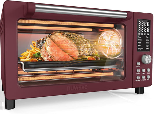 Nuwave Bravo Pro Smart Air Fryer Toaster Oven Combo, 12-in-1 Functions with Quicker & Even Crisp