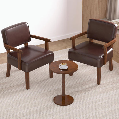 Accent Chair, PU Leather Living Room Chairs Oversize with Soft Seat and Armrests for Living Room Dinning Room Bedroom Reading Room Waiting Room