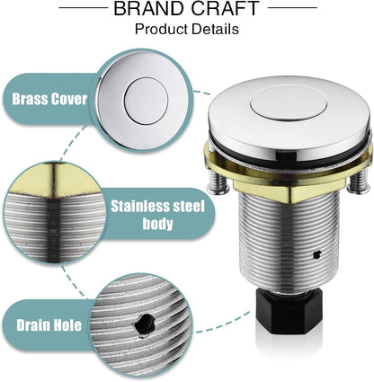Garbage Disposal SinkTop Air Switch Kit with Stainless Steel Button,Chrome