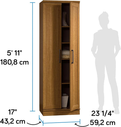 Sauder HomePlus Storage Pantry cabinets, ‎L: 23.25" x W: 17" x H: 71.18", Sienna Oak