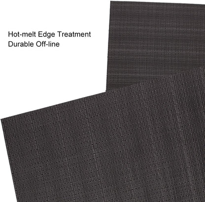 Myir JUN Placemats Set of 4, Vinyl Woven Placemats Place Mats Indoor Set of 4 Washable Table Mats Non-Slip Place mats for Dining Table (Black, Set of 4)