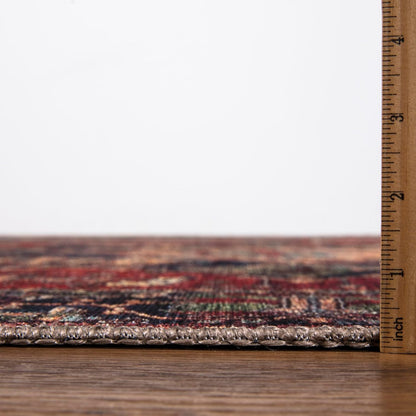 Keen Home Design 5x7 Rug - Machine Washable Area Rug with Non-Slip Backing, Ideal for Living Room, Dining Room, Bedroom - Vintage, Easy Clean, Durable, Low Pile Rug - (5' x 7')