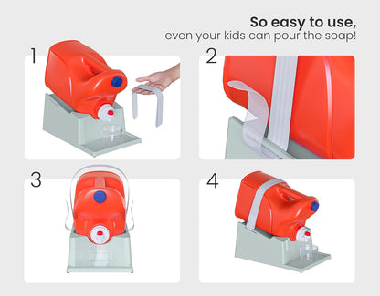 TidyFriend Laundry Detergent Holder Stand Organizer with Drip Tray, 3 Pack Laundry Soap Holder with Non-Slip Rubber Feet for Washing Space Organization, Angled Downward Slope for Easy Pouring (Blue)