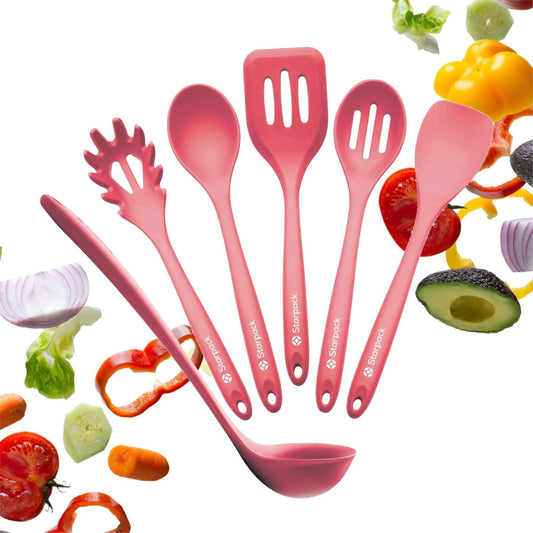 Starpack 'Like a Boss' XL Premium Silicone Cooking Utensils Set (6 Pcs) - Heat Resistant Kitchen