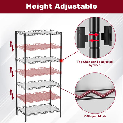 4-Tier Wire Shelving Unit 600 lbs Weight Capacity Storage Shelves Metal Frame Garage Shelves Easy