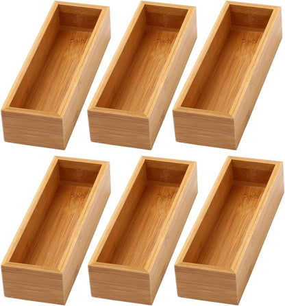 YBM Home Bamboo Drawer Organizer Storage Box for Kitchen Drawer, Junk Drawer, Office, Bedroom
