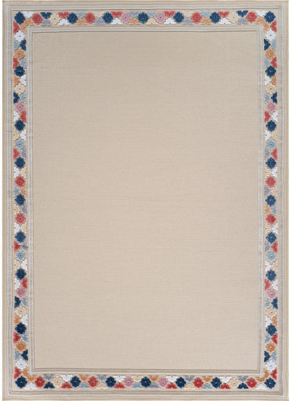 Beverly Rug Outdoor Rug 10x14 Modern Bordered Large Area Rugs for Indoor and Outdoor Patio Easy to Clean Non Shedding Living Room Porch Garden Washable Outside Carpet (10 x 14 Beige)