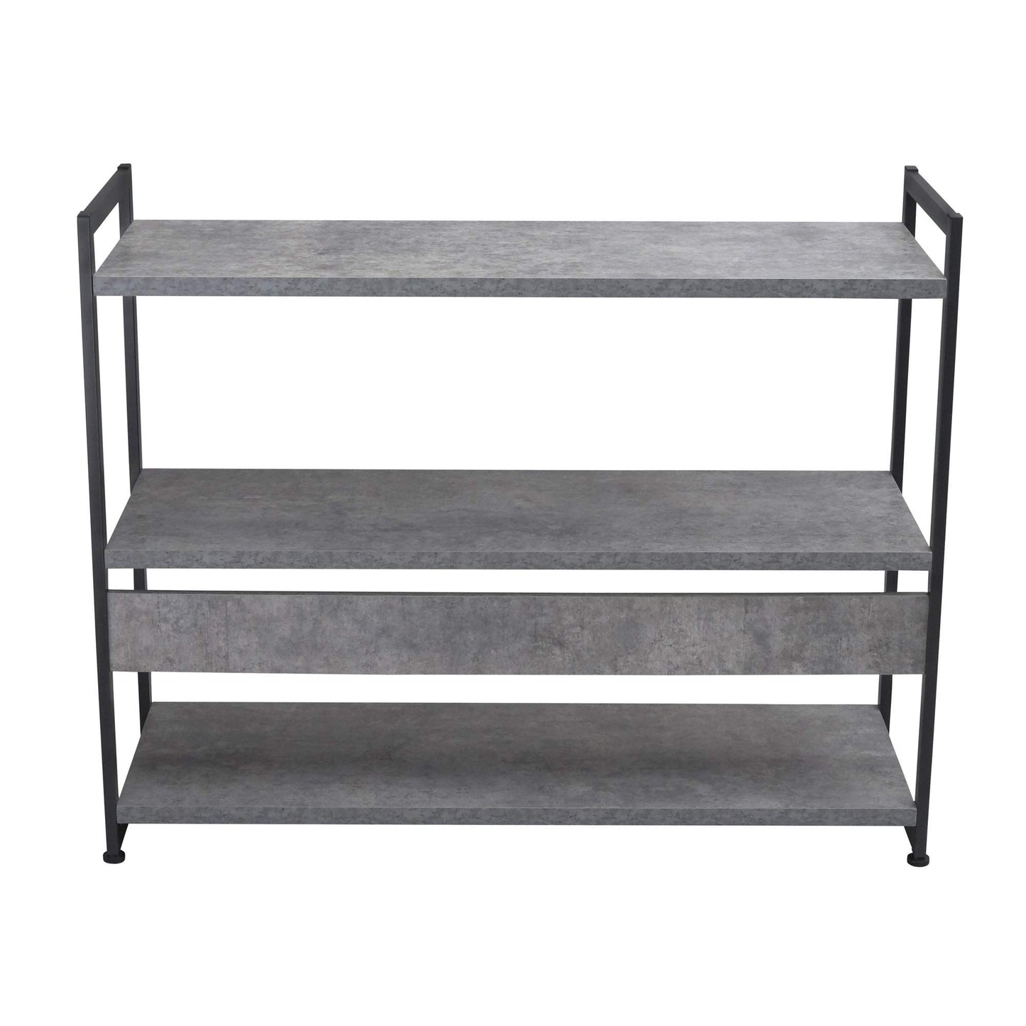 Household Essentials Slate Concrete & Iron Three-Tier Bookshelf