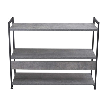Household Essentials Slate Concrete & Iron Three-Tier Bookshelf