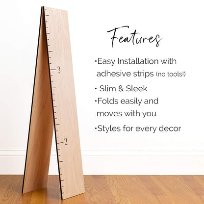 Wood Growth Chart for Wall - Growth Chart Wood Growth Chart for Kids Wooden Ruler Growth Chart Child Height Wall Chart Grow Chart for Wall Kids Wall Ruler Height Chart-Modern Natural