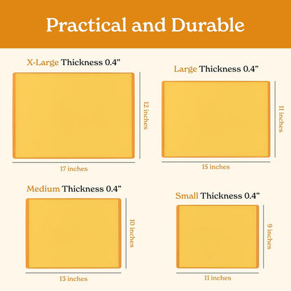 SMIRLY Plastic Cutting Board Set with Holder 4 Pieces, Non-Slip Dishwasher Safe Chopping Boards for Kitchen, Yellow