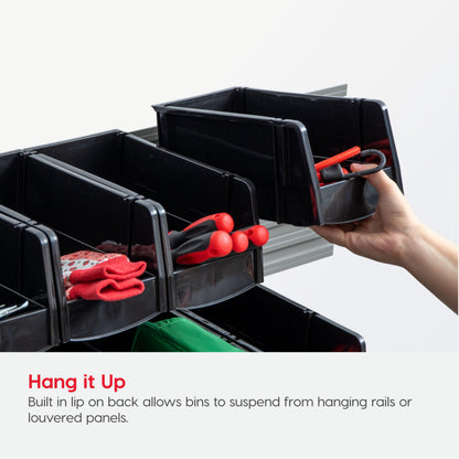 IRIS USA 4-Pack, Medium Stackable Storage Bins, Black