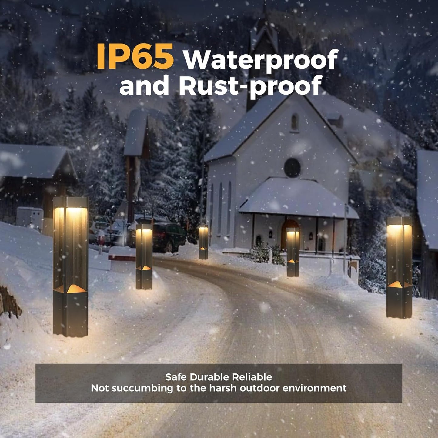 3000K Pathway Lights Black Landscape Path Light Outdoor Waterproof Garden Floor Lamp Modern Walkway Lights LED Warm Light Bollard Lighting Hardwired Aluminum Lawn Post Lights for Entrance Patio Porch