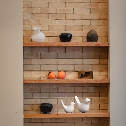 Small Animal Statues, White Bird Figurines Home Decor, Modern Home Decorative, Ceramic Decor for Office Desktop, Bookshelf, Bedroom, Living Room, Cabinets (White 2 Pcs)