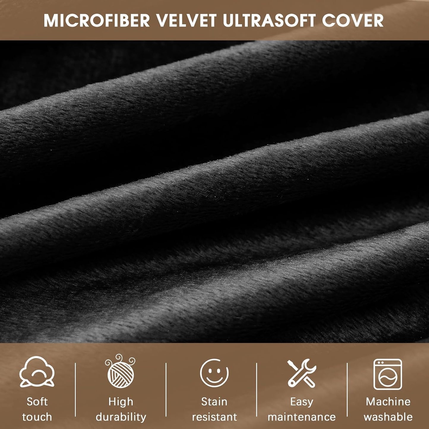 Bean Bag Chairs for Kids - Memory Foam Furniture BeanBag Chair - Kids/Teens Sofa with Soft Micro Fiber Cover - Round Fluffy Couch for Living Room Bedroom College Dorm - 2.5 ft, Carbon Black