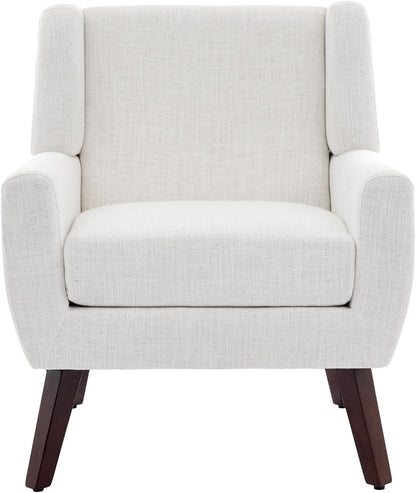UIXE Accent Chairs Set of 2, Fabric Upholstered Armchair for Living Room, Comfy Arm Chair Single Sofa Bedroom Side Reading Seat - Flax Beige
